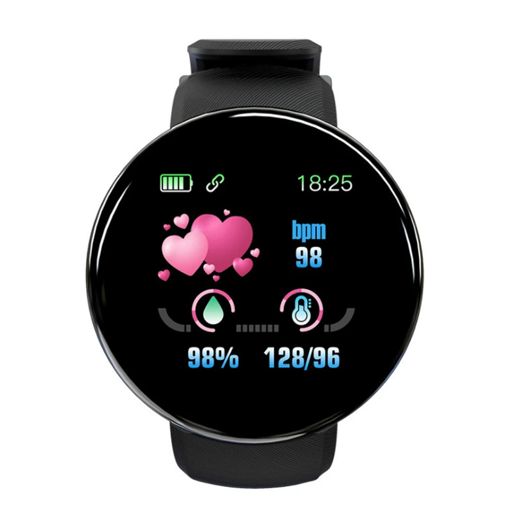 2025 High Quality D18 Bracelet Smart Watch Inch Round Screen Heart Rate Blood Pressure Waterproof Smart Watch Bracelet-3